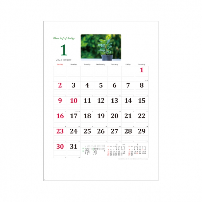 カレンダー YK827 グリーンリーフ