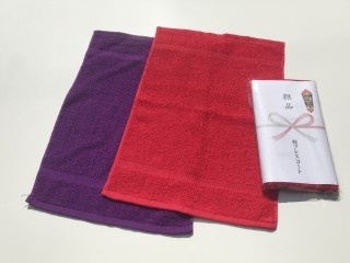 粗品タオル・ハンドタオル 赤・紫 日本製