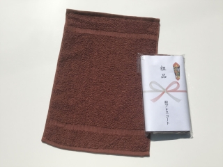 粗品タオル・ハンドタオル ブラウン 日本製